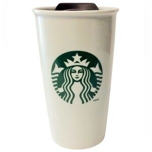 STARBUCKS Coffee Travel Mug Tumbler To Go Lid 12 oz Cup Ceramic Siren Logo 2011